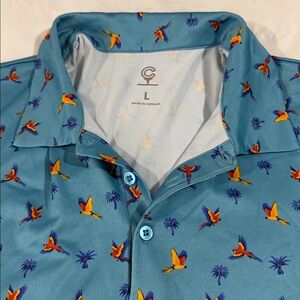parrot golf shirt tropical